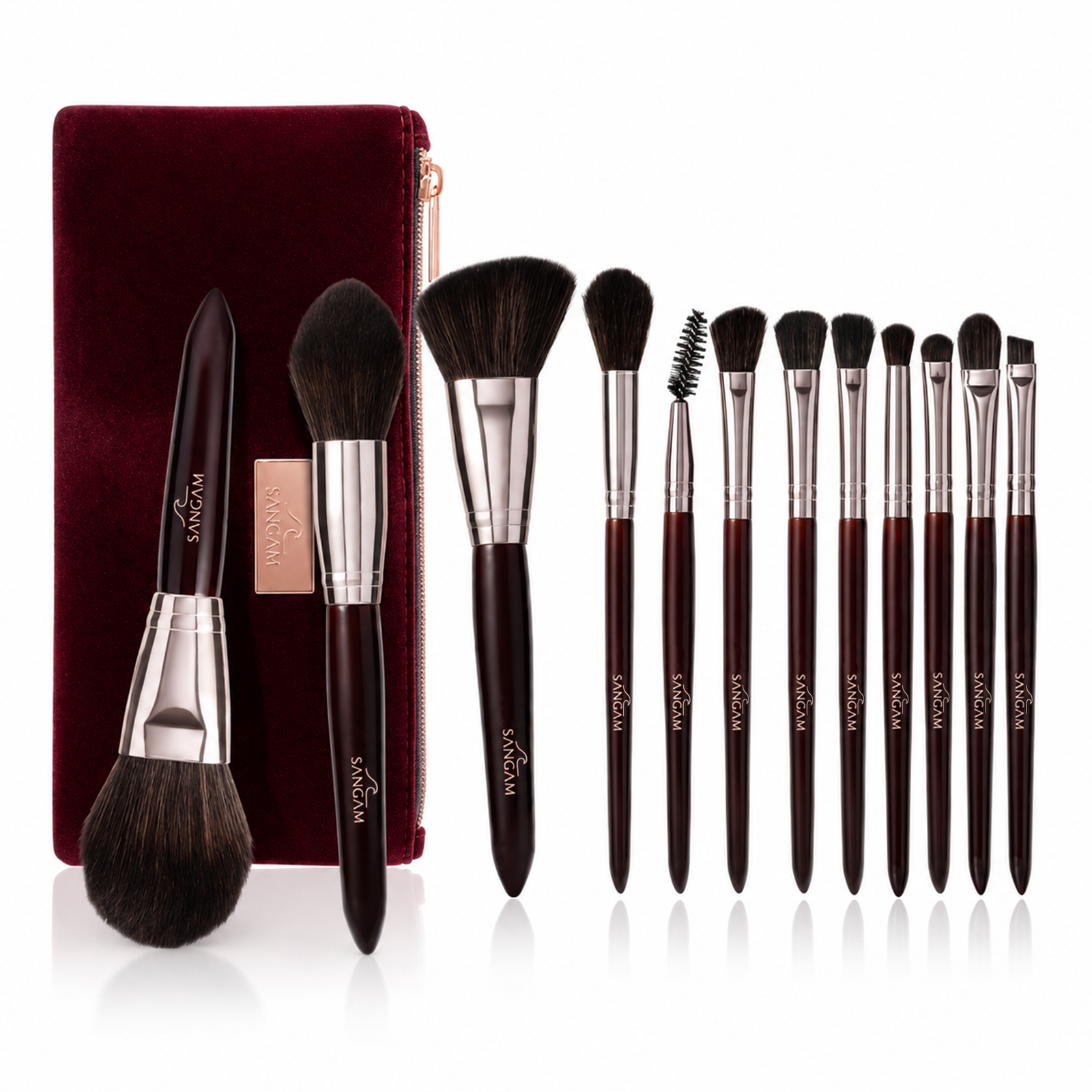 12PCS MAKEUP BRUSH SET WITH ZIPPER BAG - Image 14