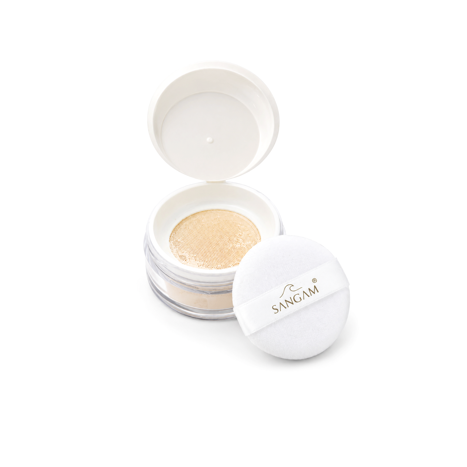 SANGAM Feather-Light Loose Powder FA-6822 packaging with soft matte long-lasting finish
