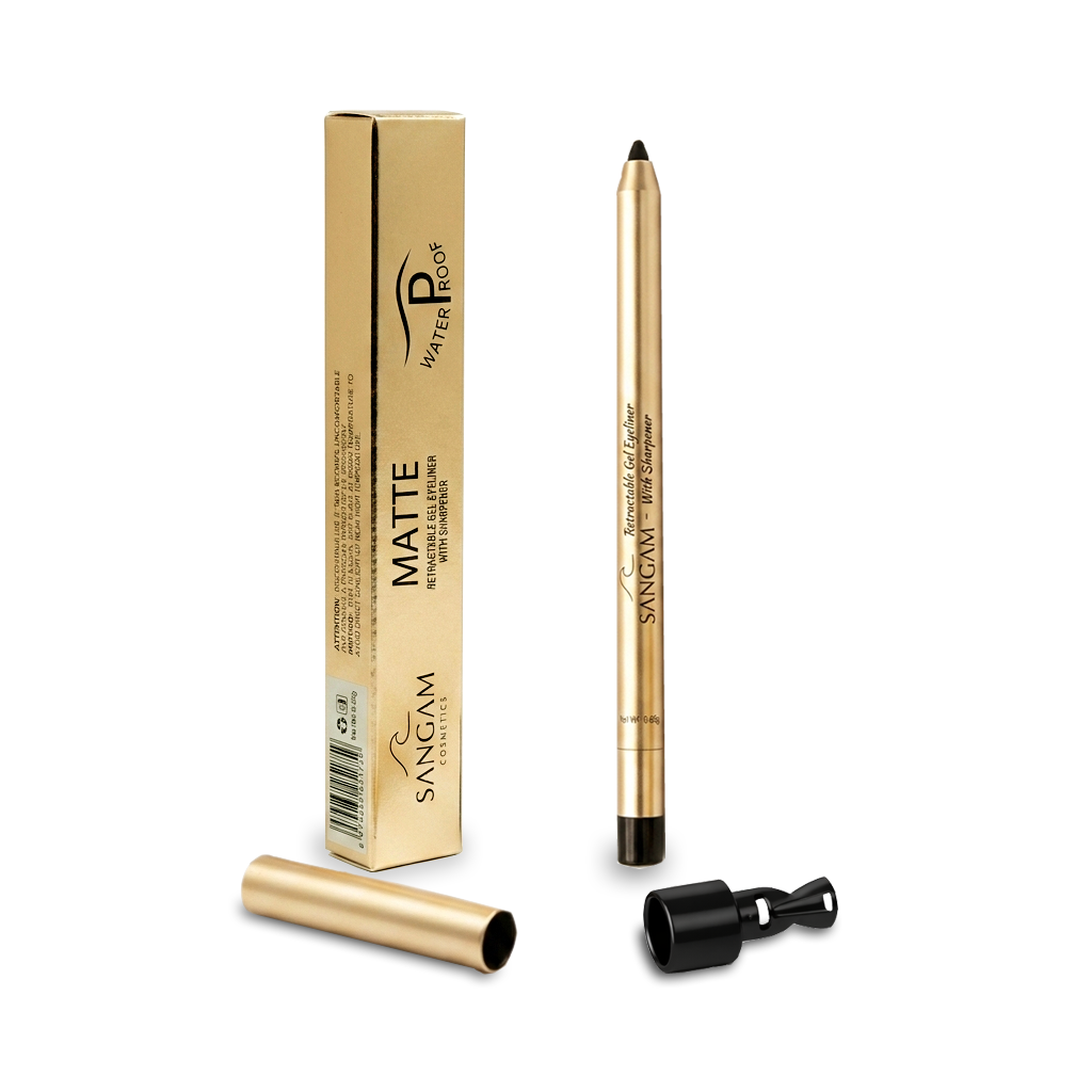 SANGAM Retractable Gel Eyeliner with Built-In Sharpener (Matte Waterproof) - Image 5
