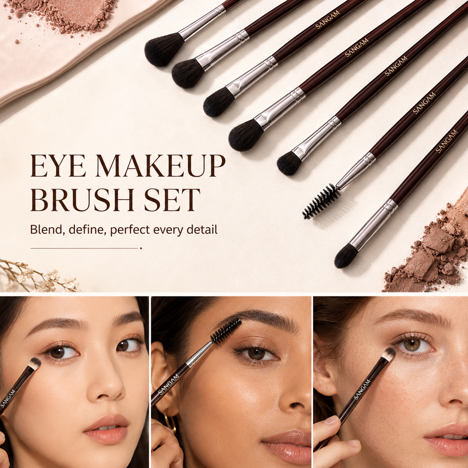 12PCS MAKEUP BRUSH SET WITH ZIPPER BAG - Image 13