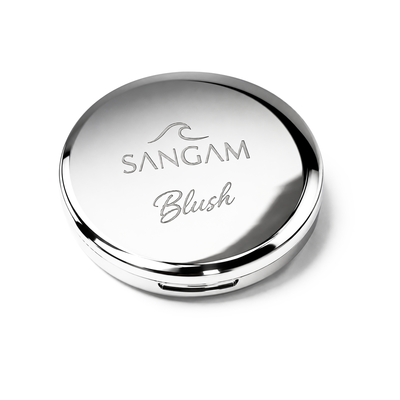 Open compact of Sangam Soft Radiance Blush showing peach shade