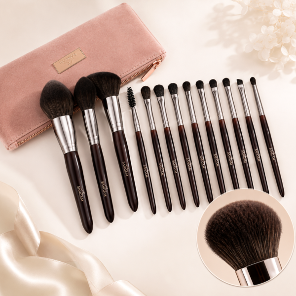 12PCS MAKEUP BRUSH SET WITH ZIPPER BAG