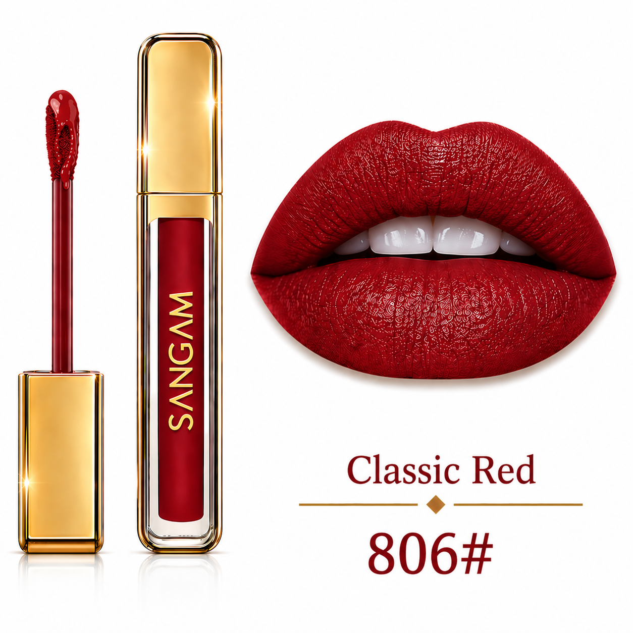 SANGAM matte liquid lipstick Classic Red 806 long lasting waterproof lipstick