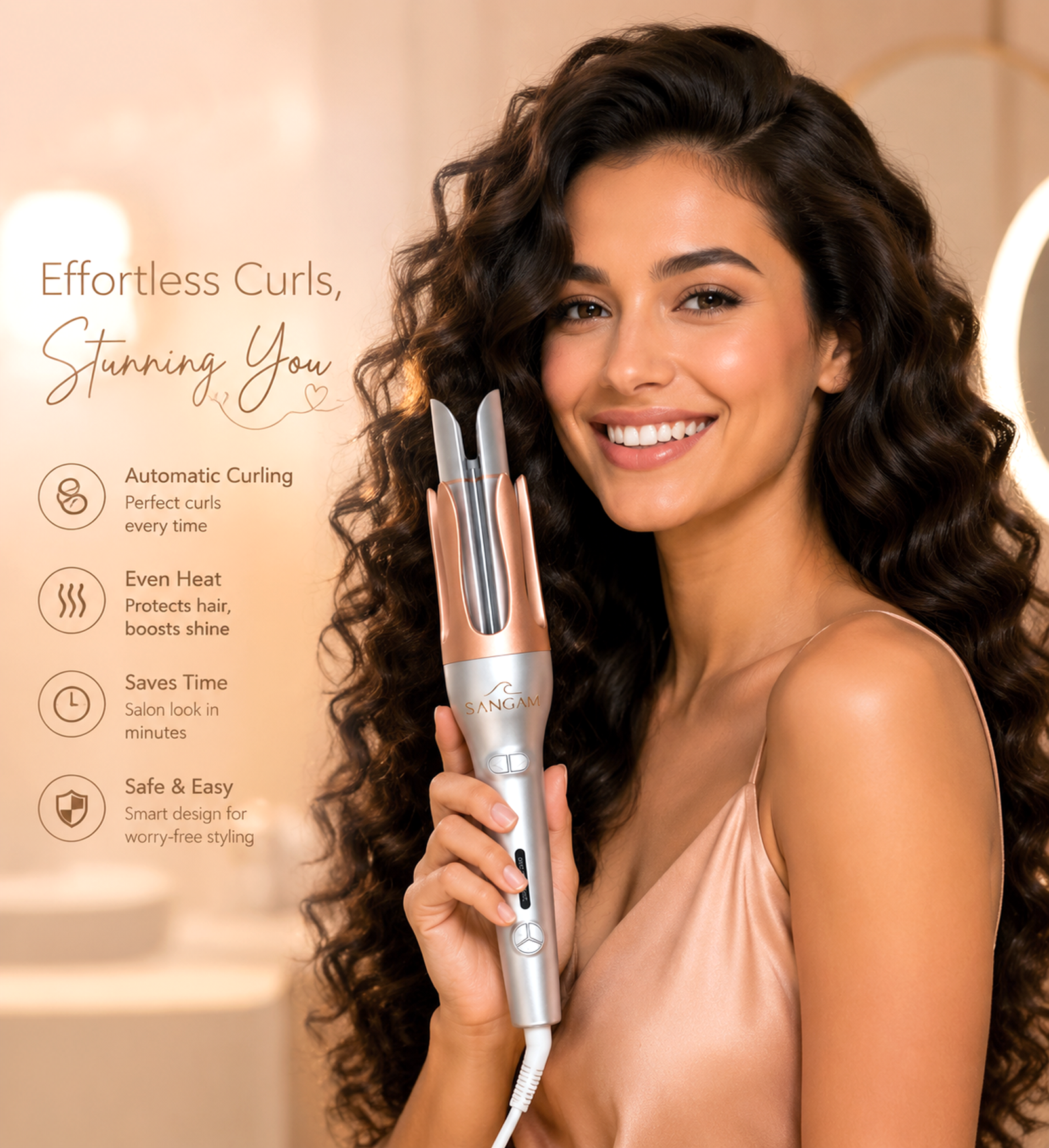SANGAM Fast Heat Auto Hair Curler - Image 3
