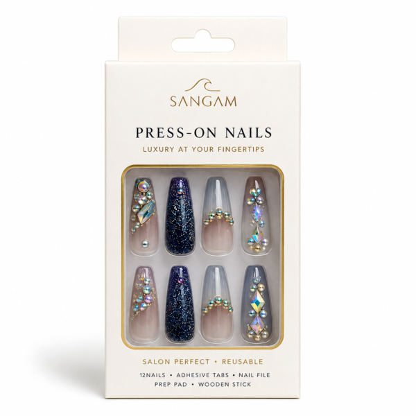 Luxury Press-On Nails – SANGAM – Salon Perfect Reusable Set