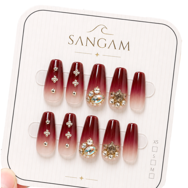 Luxury Press-On Nails – SANGAM – Salon Perfect Reusable Set