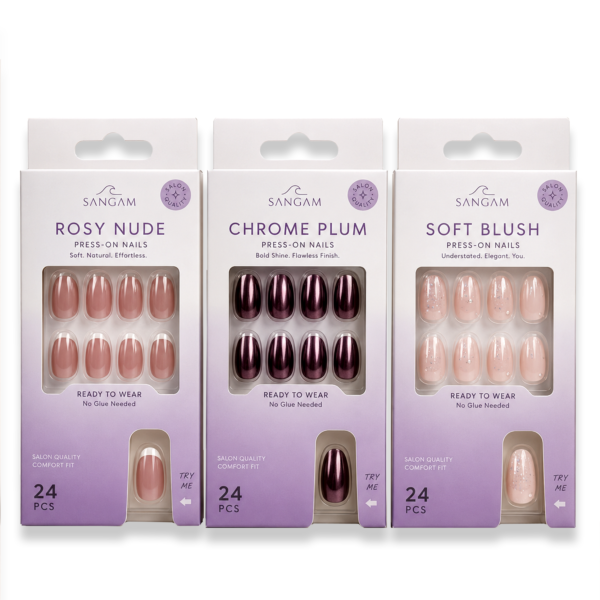 Luxury Oceanic Glow Press-On Nails – SANGAM