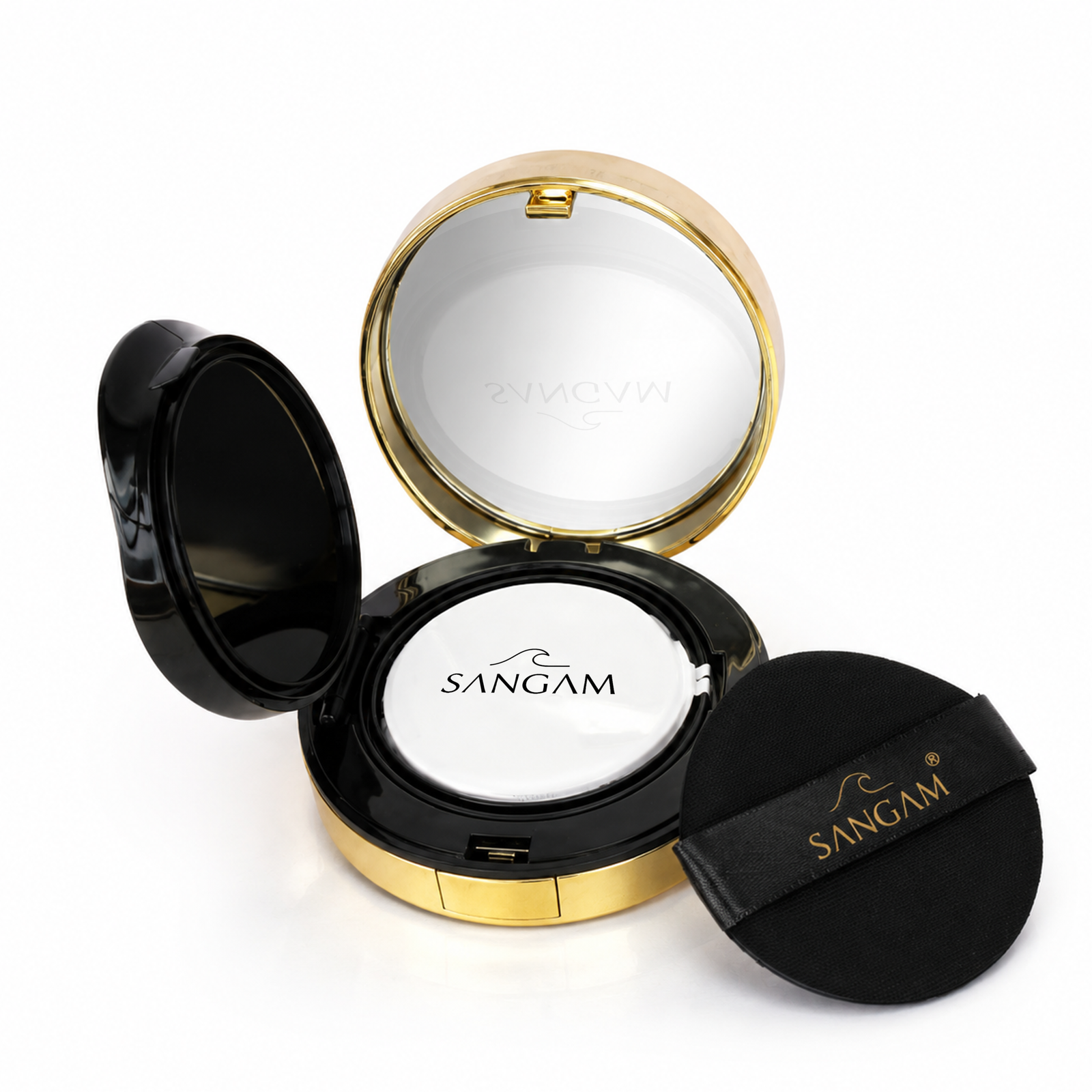 SANGAM Air Cushion Foundation Set FA6833 packaging with radiant smooth long-lasting finish