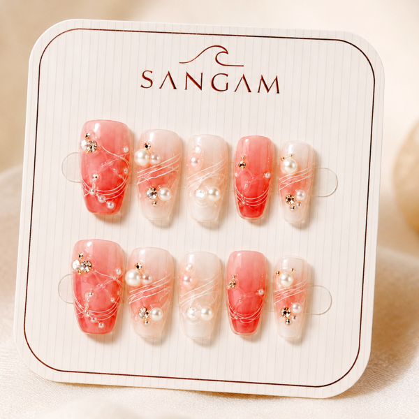 Luxury Oceanic Glow Press-On Nails – SANGAM