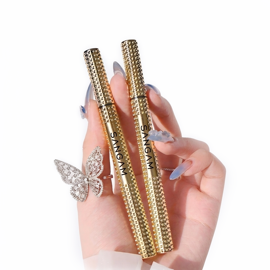 SANGAM Long Wear Waterproof Liquid Eyeliner EY09 with gold packaging and black precision tip